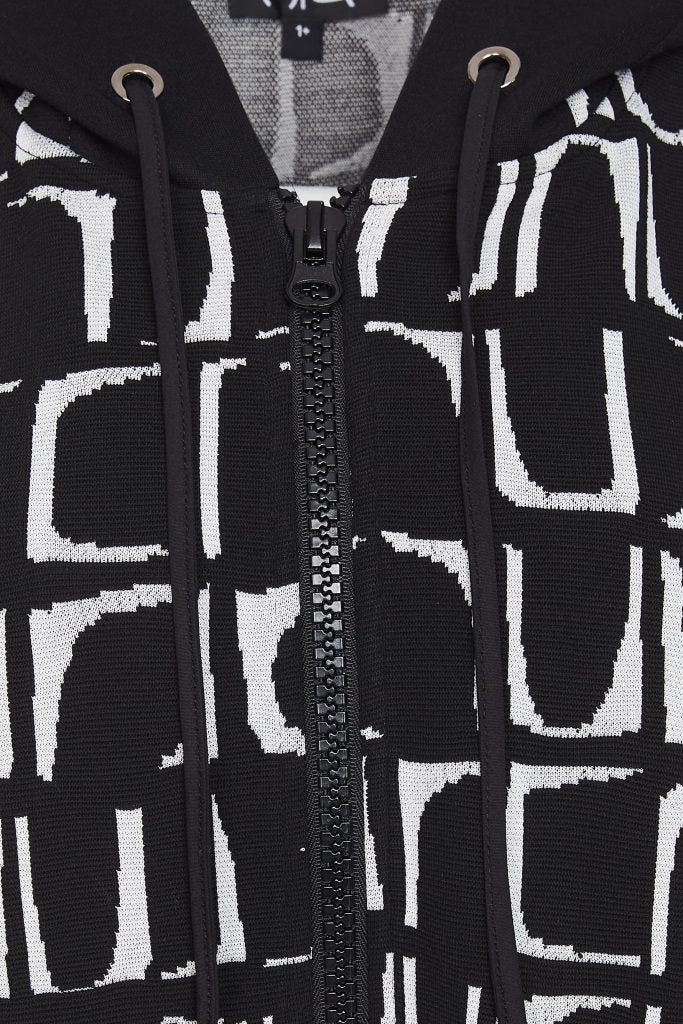 Ora Knitted Jacquard Waistcoat with Drawstring Hem