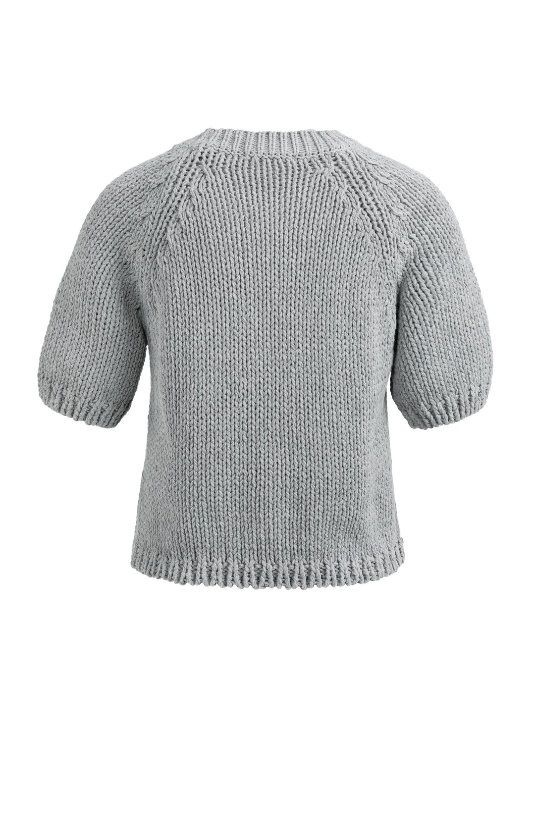 YAYA Grey Short Sleeve Chunky Knit Sweater