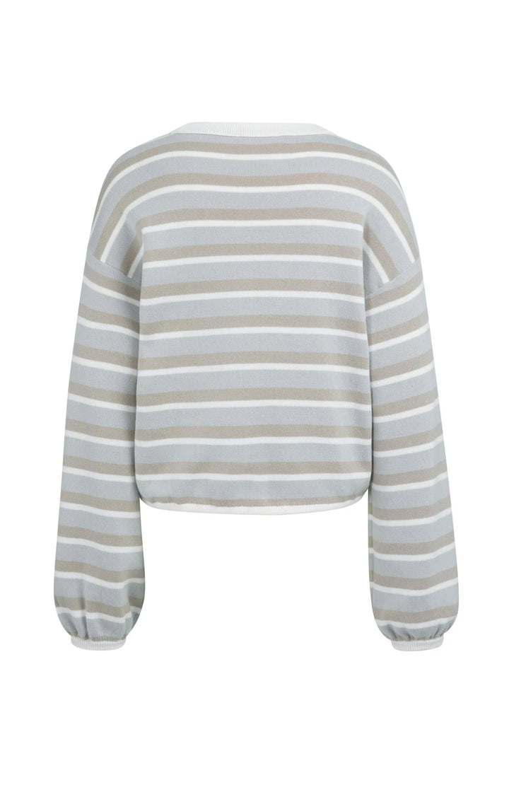 YAYA Striped Drawstring Sweater