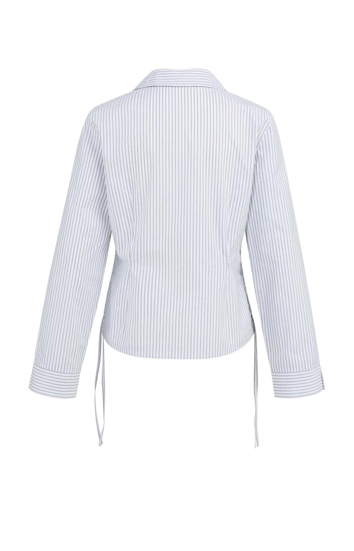 YAYA Grey Fitted Blouse & Side Drawstrings