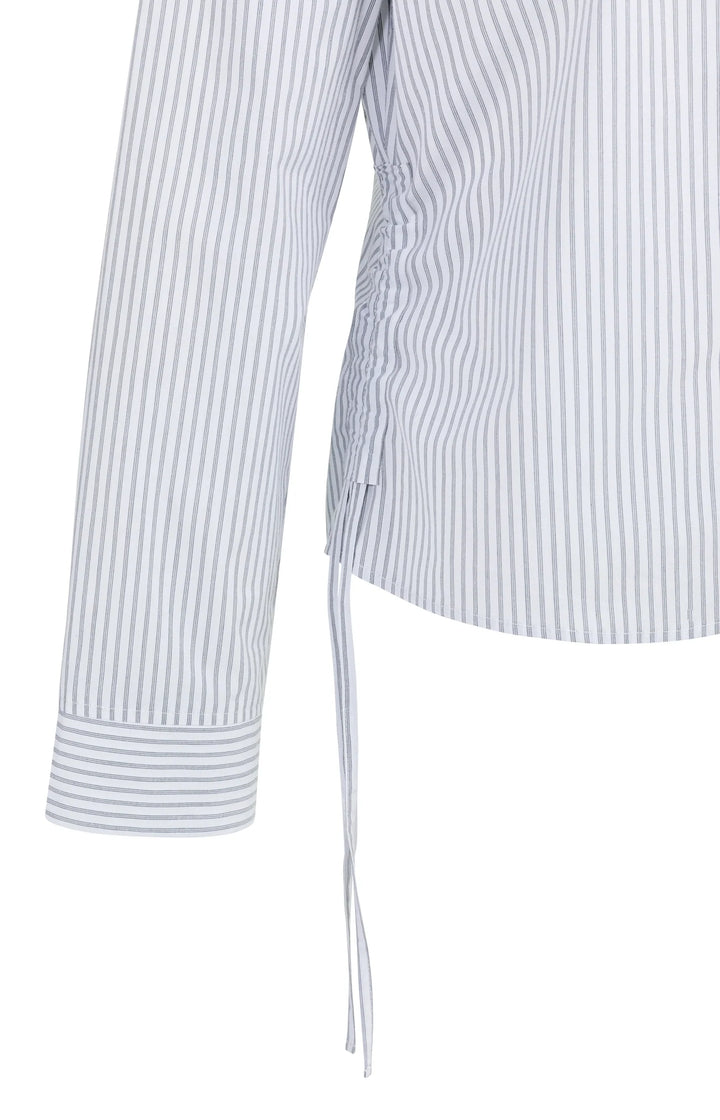 YAYA Grey Fitted Blouse & Side Drawstrings