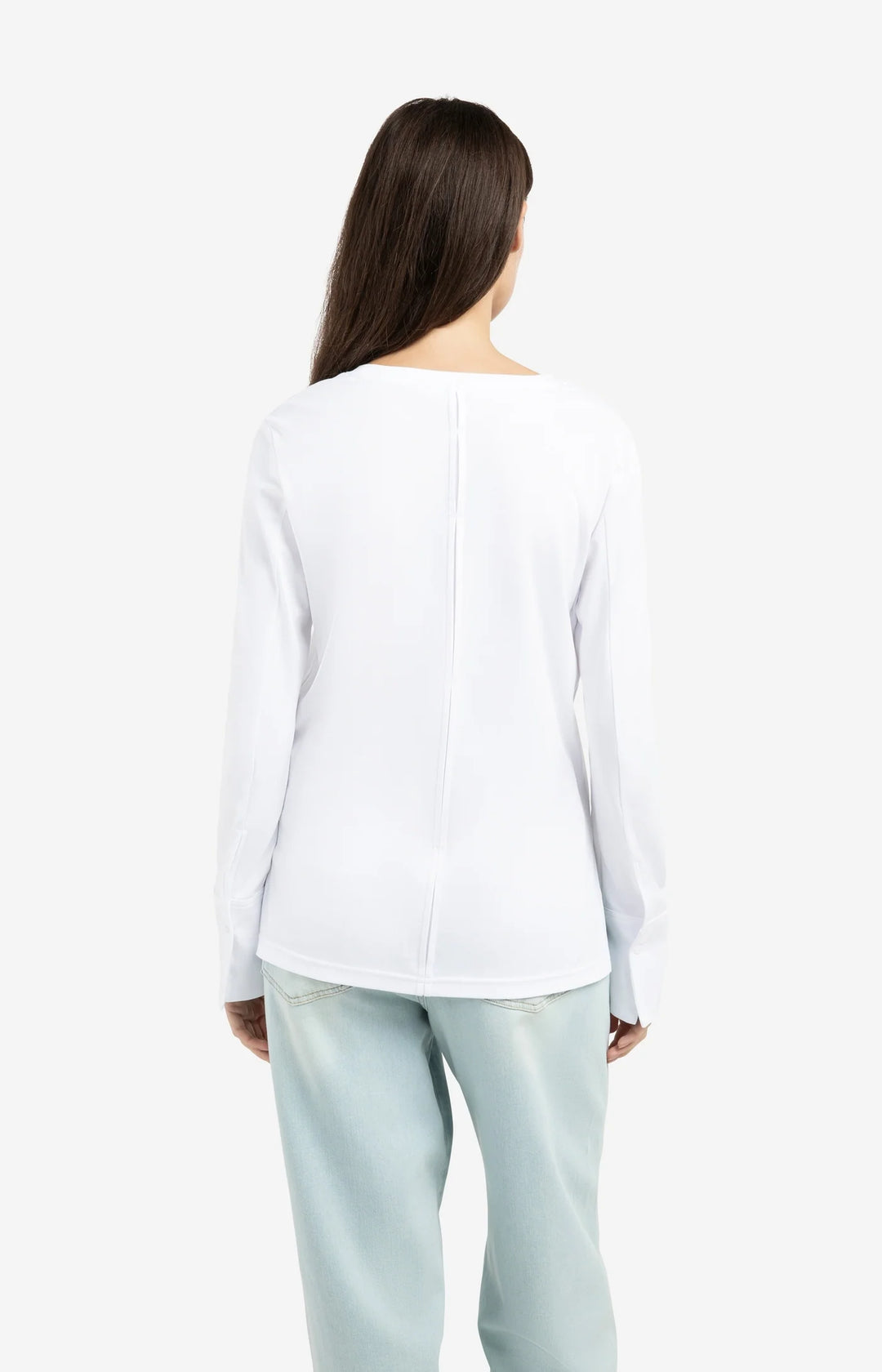 YAYA White Long Sleeve Jersey Top
