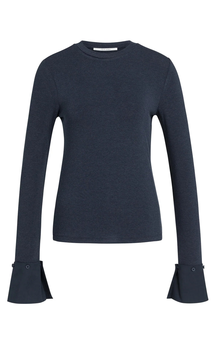 YAYA Jersey Top with Removable Cuff, Odyssey Gray Melange