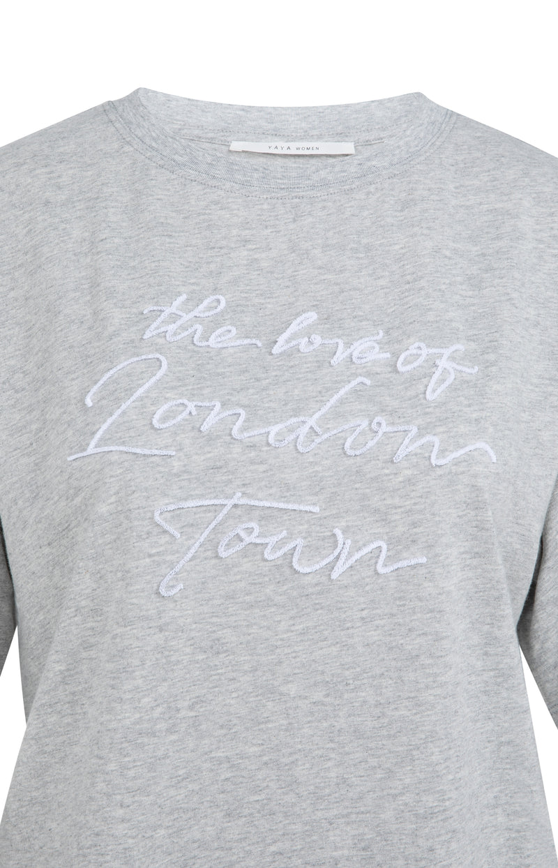 YAYA White Soft Flock Print Top