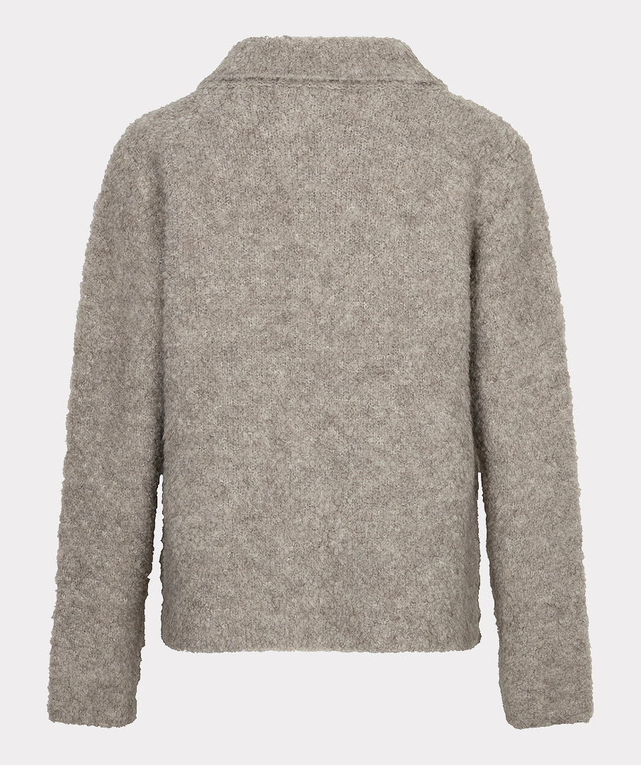 EsQualo Flower Button Cardigan, Grey