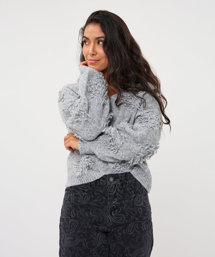 EsQualo 3D Fringes Jumper, Grey