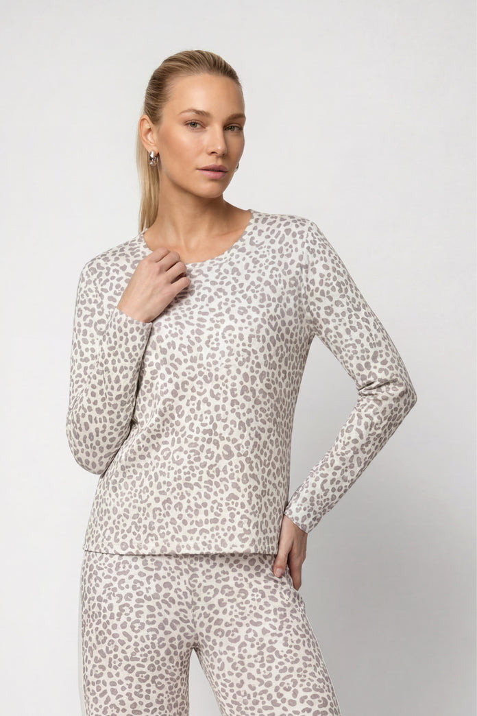 Monari Long-Sleeve Shirt with Leopard Print