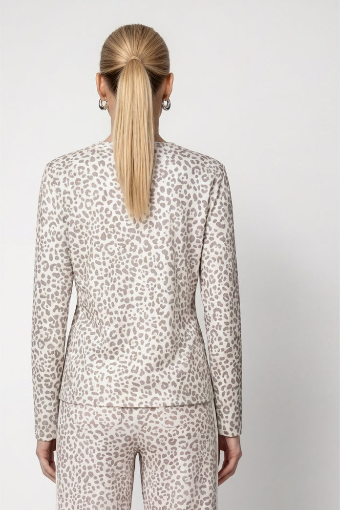 Monari Long-Sleeve Shirt with Leopard Print
