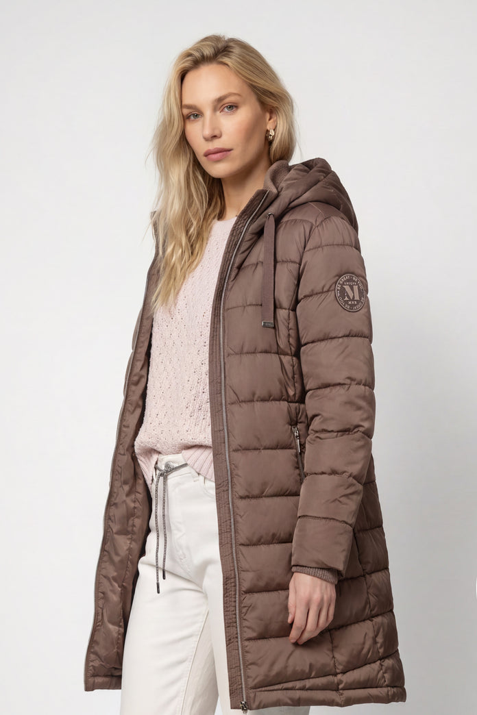 Monari Quilted Taupe Coat