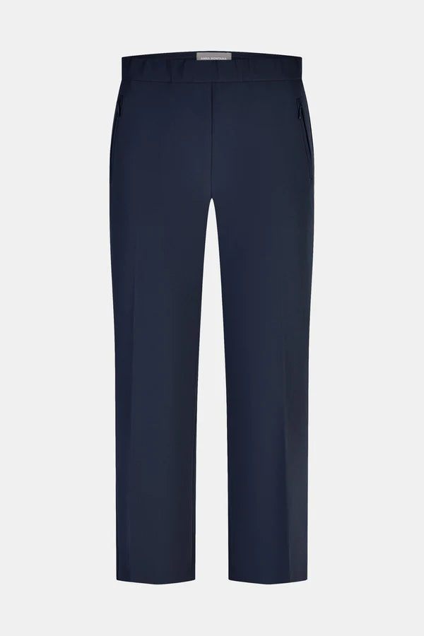Anna Montana Navy Rose Easy Flexi Relaxed Fit Trousers