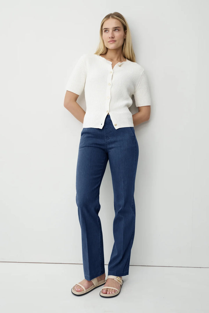 Anna Montana Mila Wide Leg 31"L Flexi Stone Wash Jeans