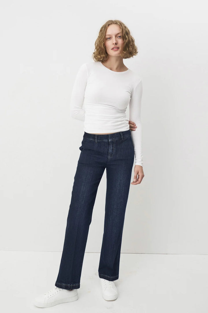 Anna Montana Mila Wide Leg 31"L Flexi Stone Wash Jeans