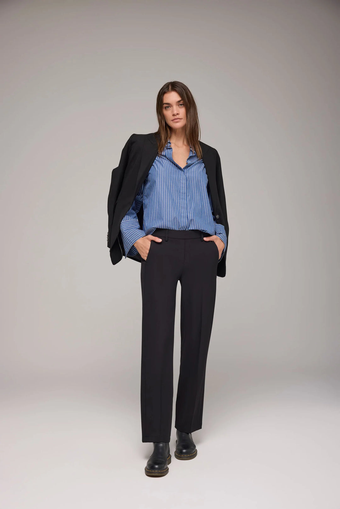 Anna Montana Mila Wide Leg 30"L Flexi Black Trousers