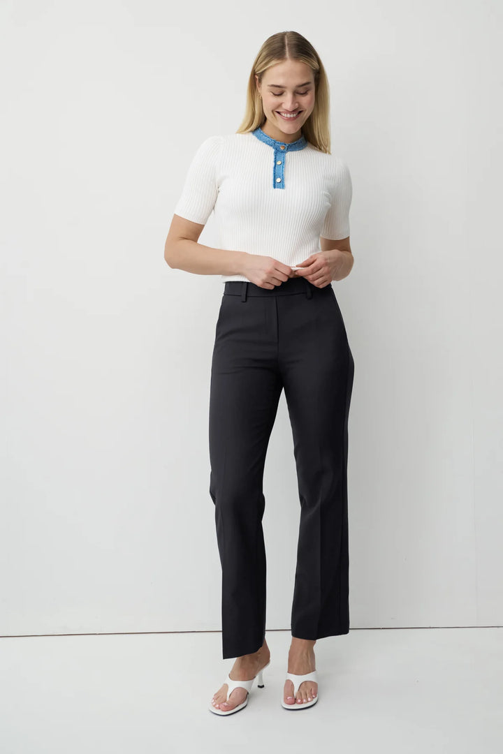 Anna Montana Mila Wide Leg 30"L Flexi Black Trousers