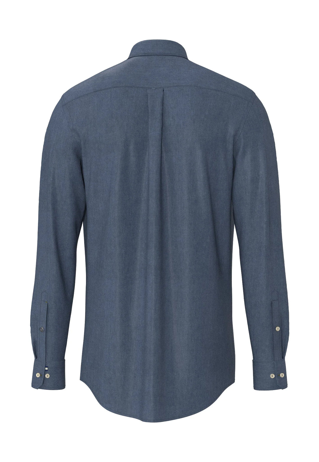 Fynch Hatton Cotton Melange Button-Down Shirt, Misty Blue