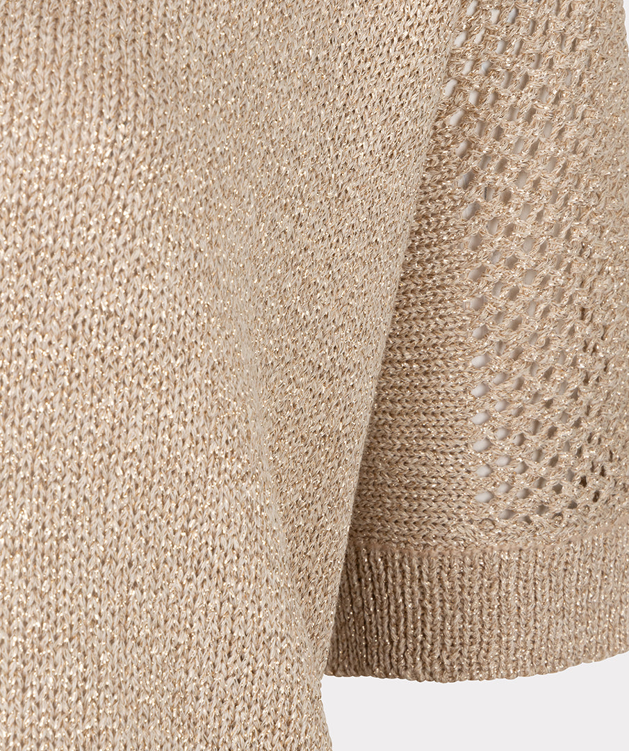 EsQualo Light Sand Sweater Ajour Batwing