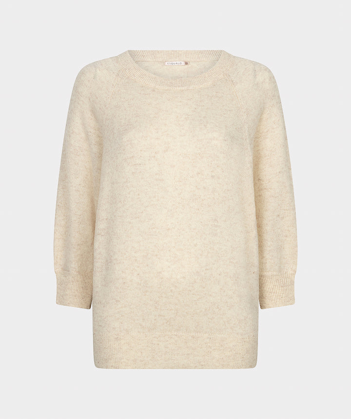 EsQualo Raglan Round Neck Jumper, Biscuit