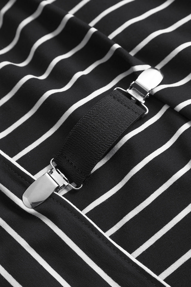 Elsewhere Stripe Jersey Black Cardigan