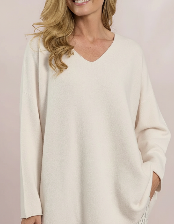 Decollage Cream Oversized Knit
