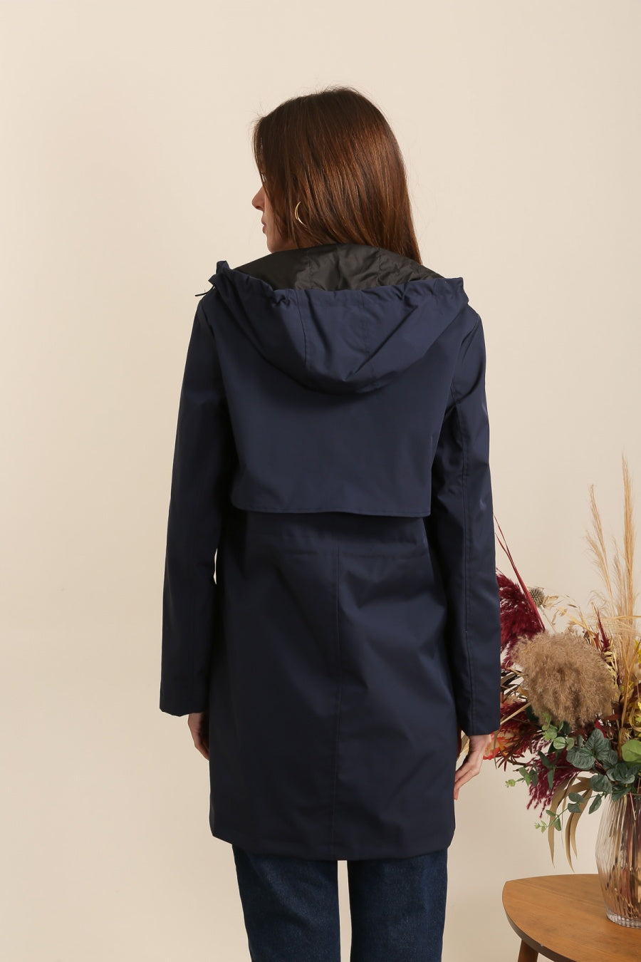 Waterproof & Windproof Mid-Length Parka Jacket, Navy