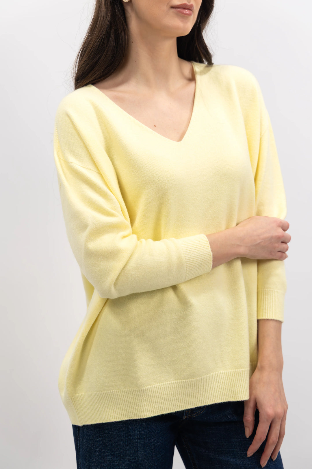 Yellow Boyfriend V-Neck Knit