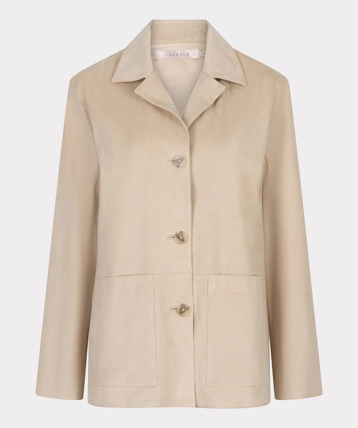 EsQualo Light Sand Suedine Blazer