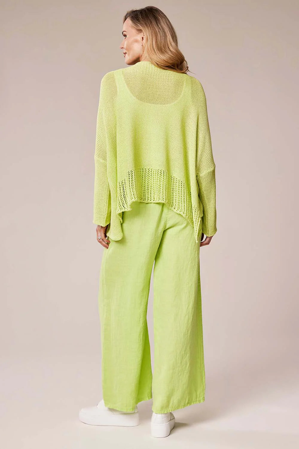 Decollage Lime Layered Knit Pullover