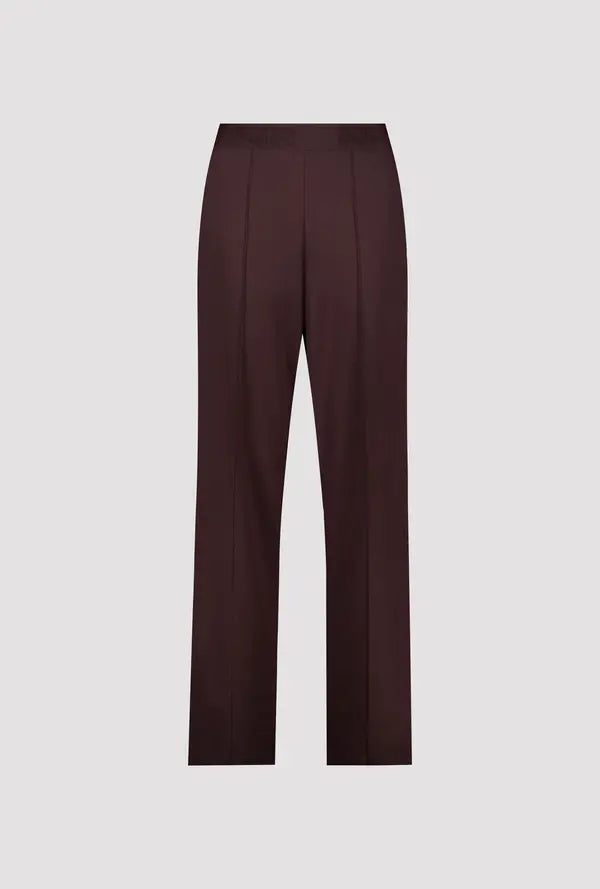 Monari Trousers with Elastic Lettering Band, Black Coffee