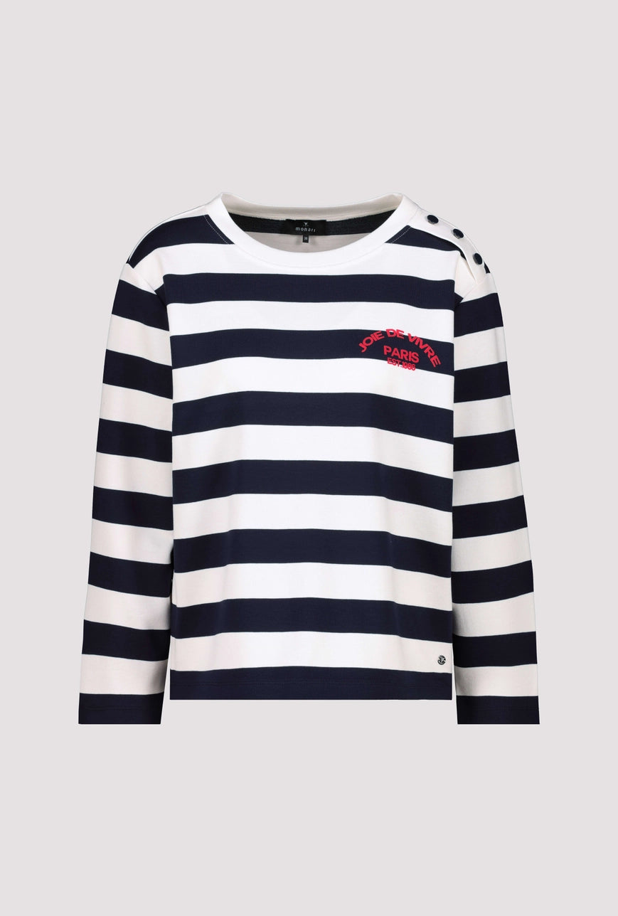 Monari Navy Striped Sweatshirt