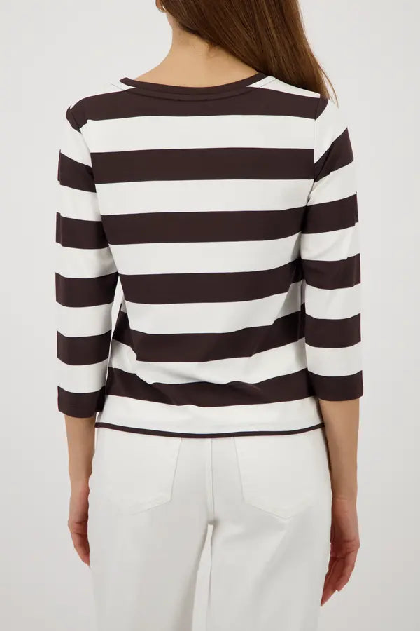 Monari Brown Sriped Sweatshirt