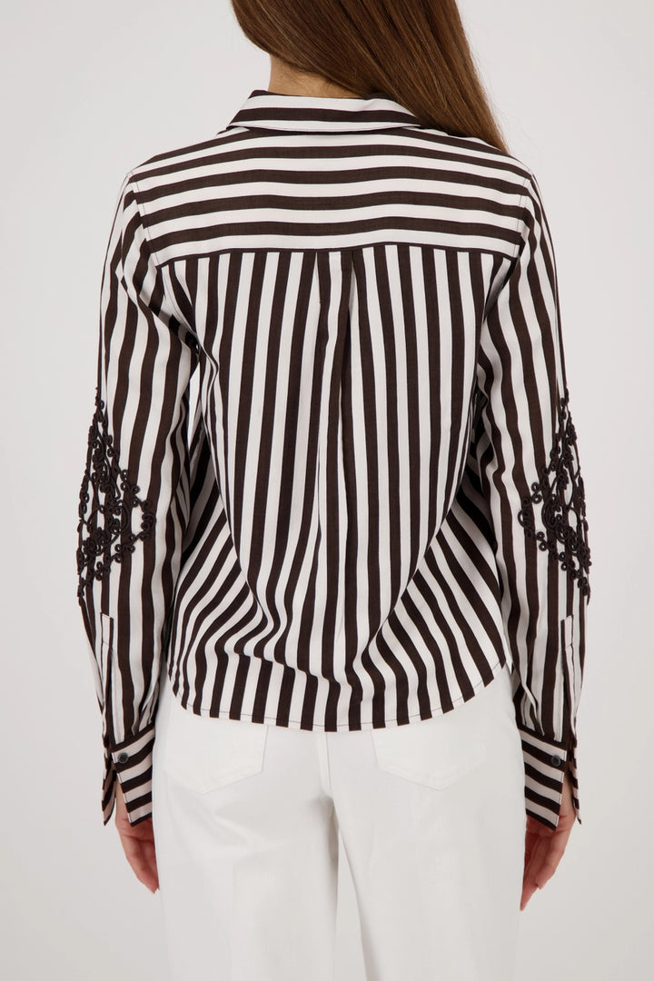 Monari Brown Striped Blouse