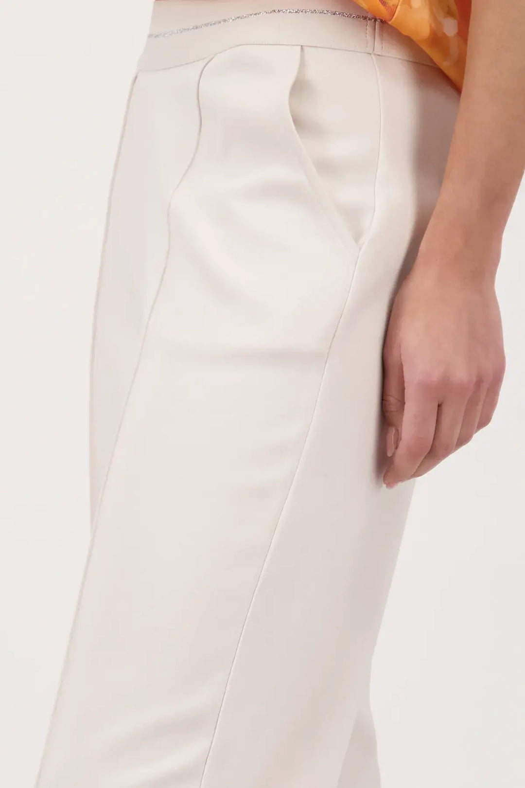 Monari Beige Straight Leg Jogger Trousers