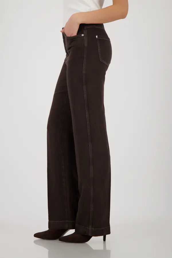 Monari Dark Chocolate Straight Leg Trousers