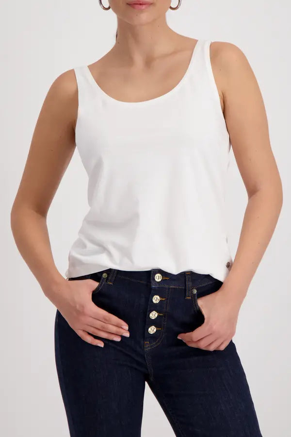 Monari White Basic Vest Top