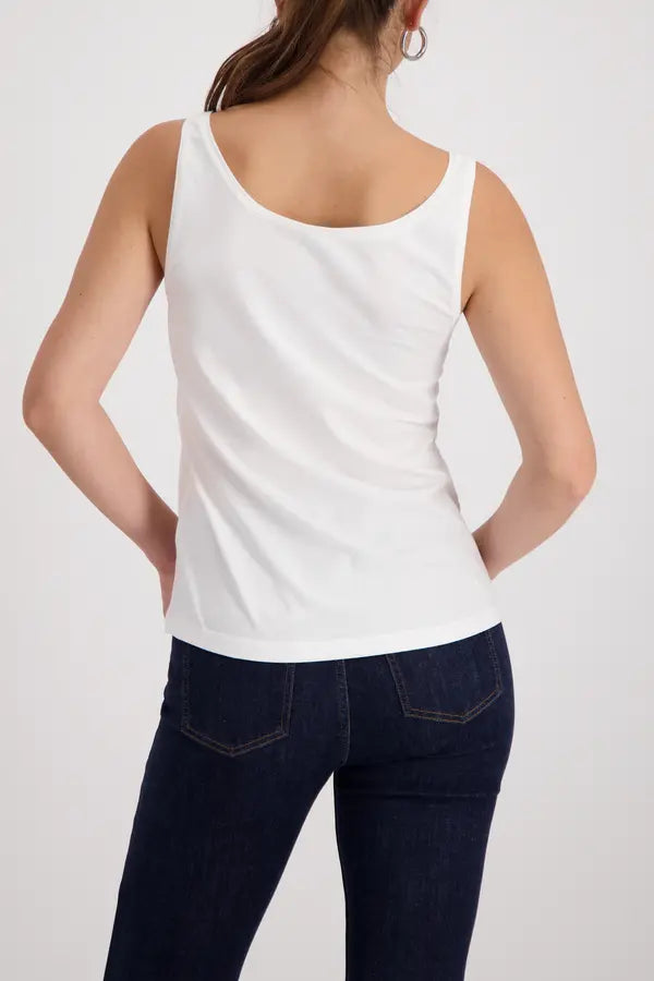 Monari White Basic Vest Top
