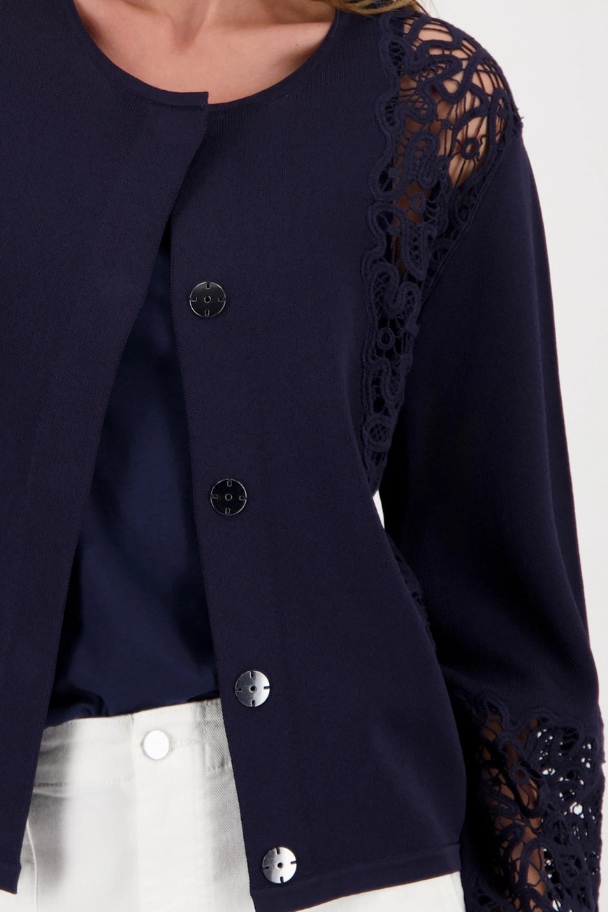 Monari Navy Lace Cardigan