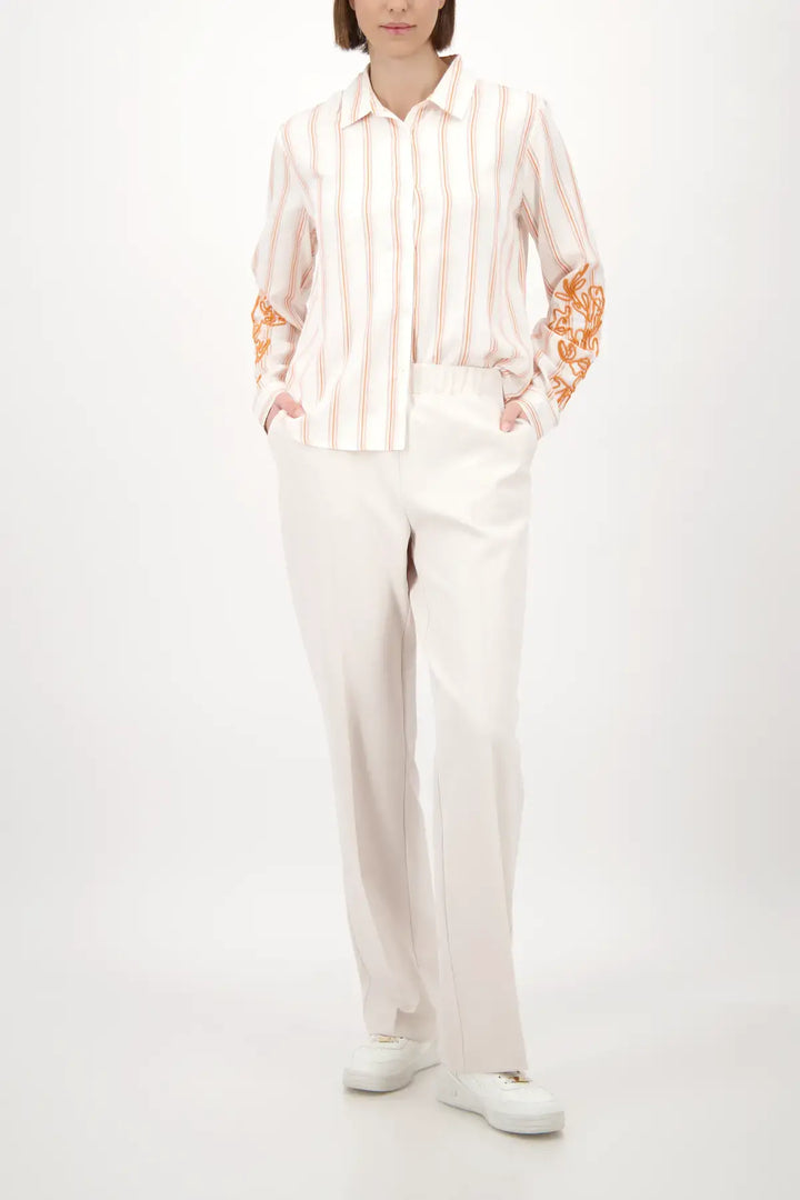 Monari Beige Straight Leg Trousers