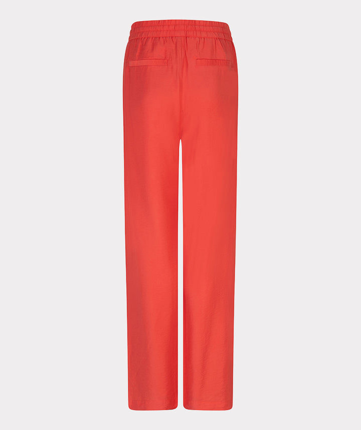 EsQualo Red Wide Leg Elastic Waist Trousers