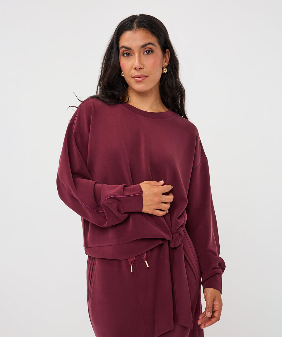 EsQualo Knot Detail Jumper, Merlot