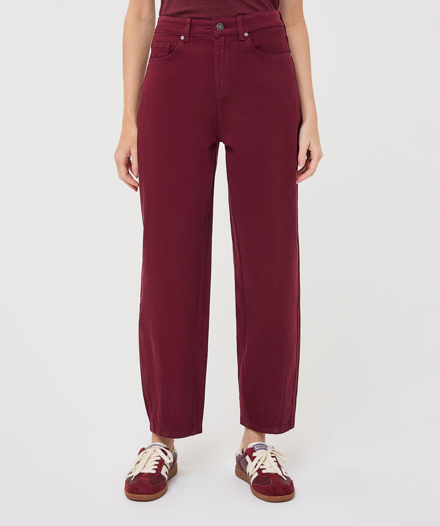 EsQualo Barrel Denim Jeans, Merlot