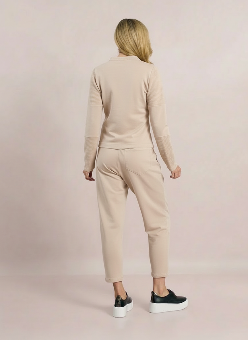 Decollage Beige Biker Jacket