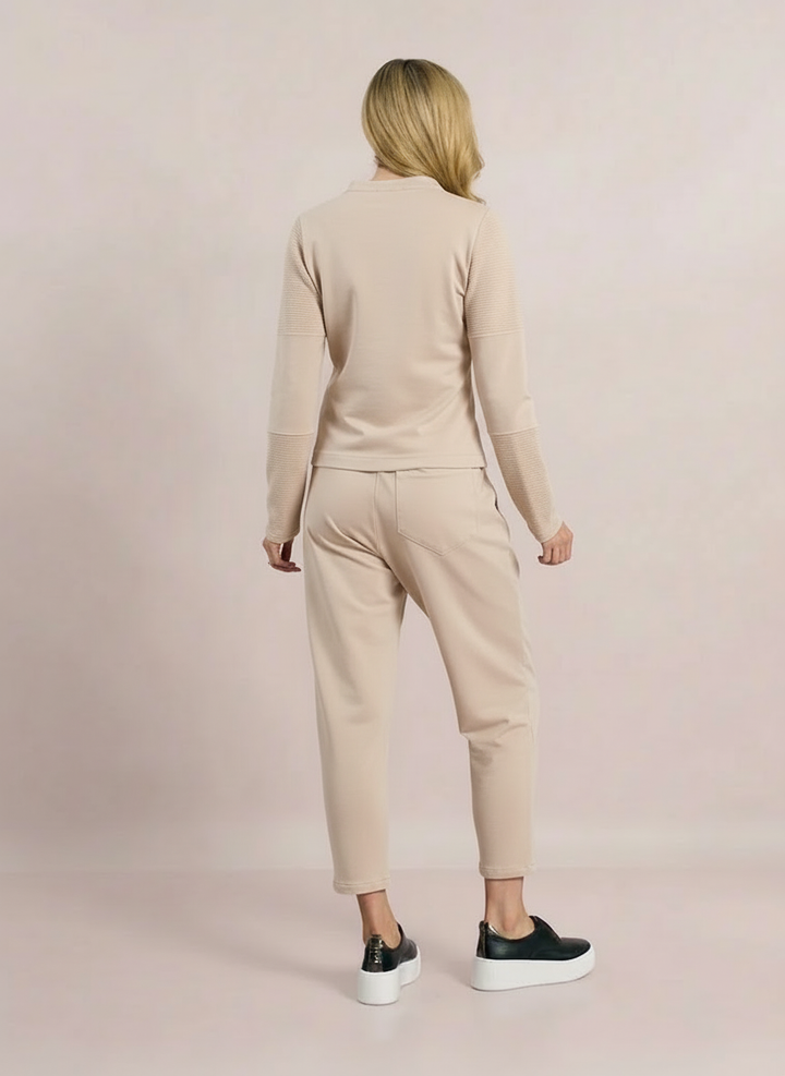 Decollage Beige Biker Jacket