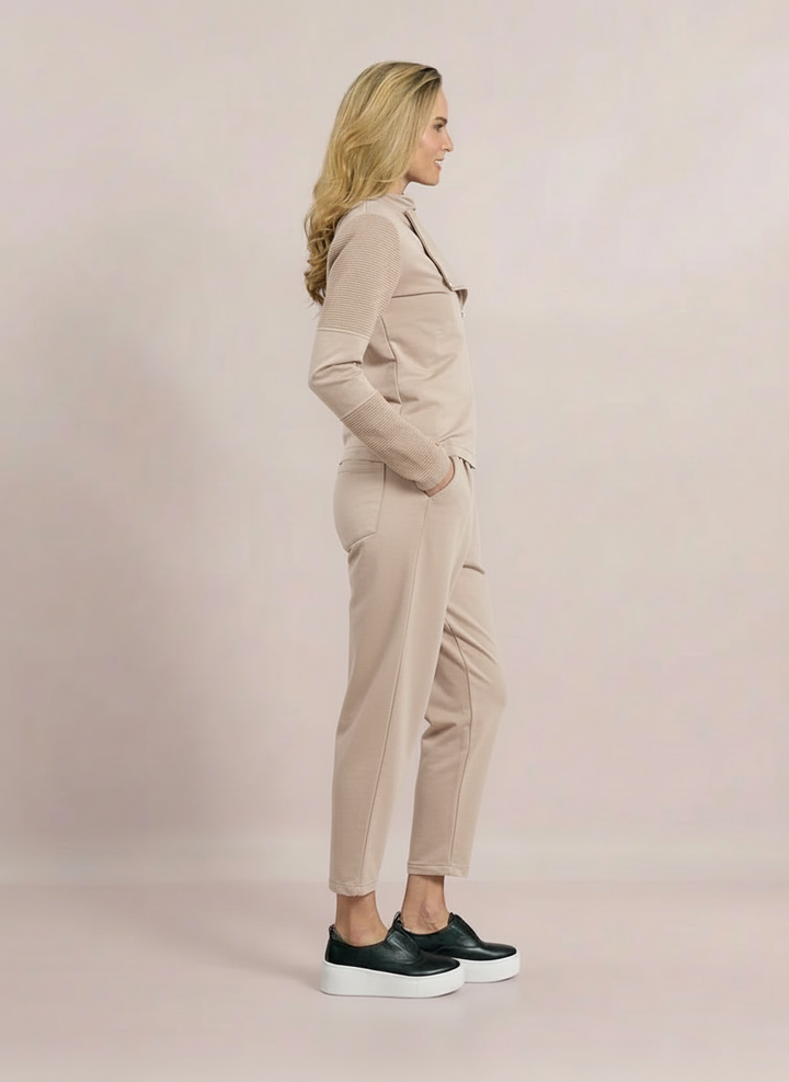 Decollage Beige Biker Jacket