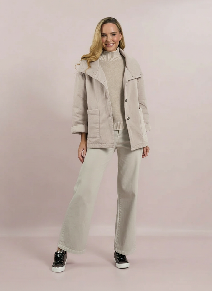 Decollage Beige Funnel Jacket