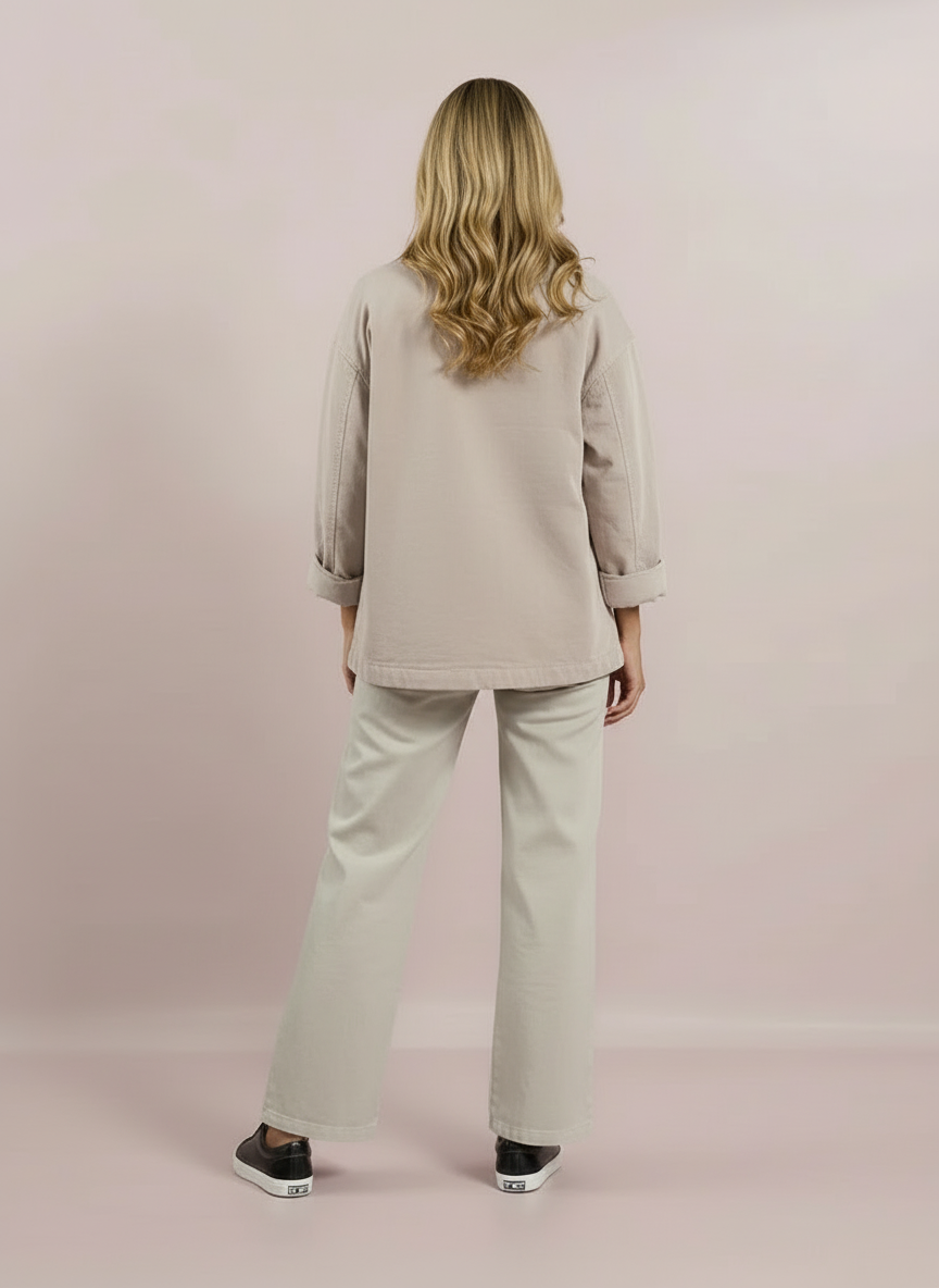 Decollage Beige Funnel Jacket