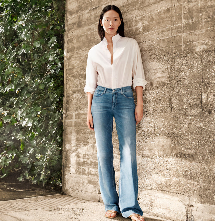 Mac Jeans Dream Wide Mid Blue Wash Dream Wonder Light Denim Jeans