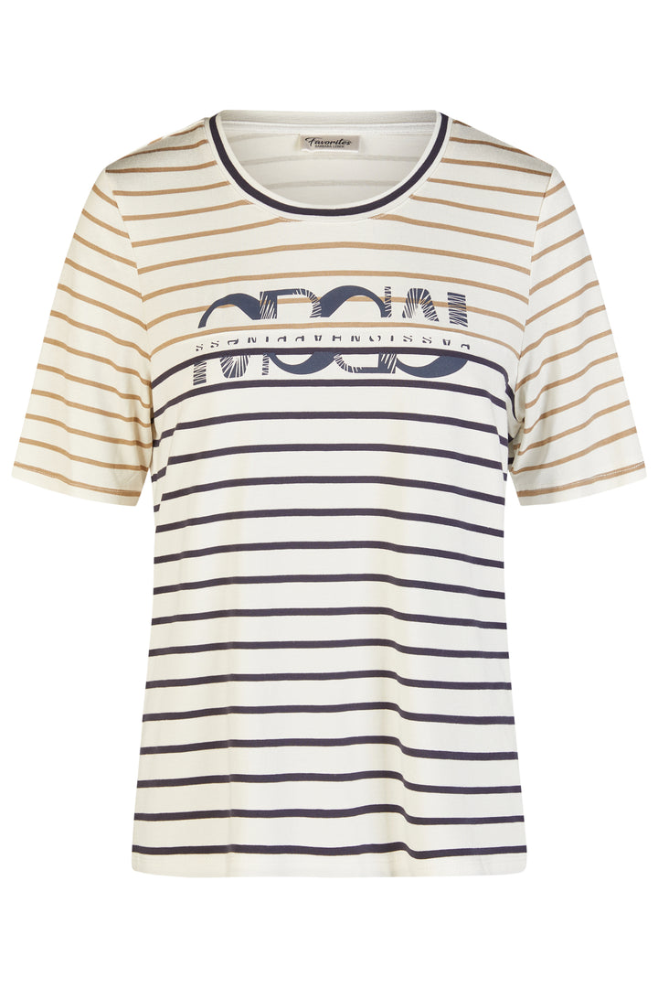 Barbara Lebek Navy Striped Print Top