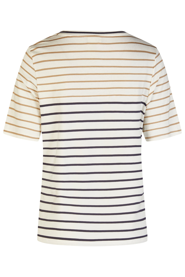 Barbara Lebek Navy Striped Print Top