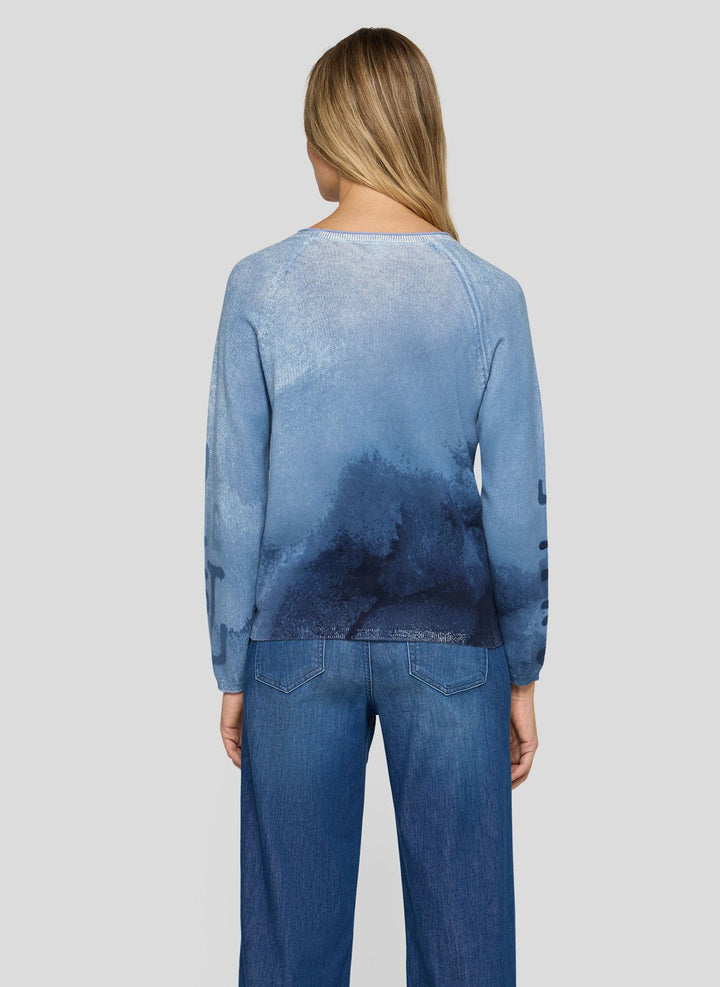 Rabe Navy Lettering Print Sweater