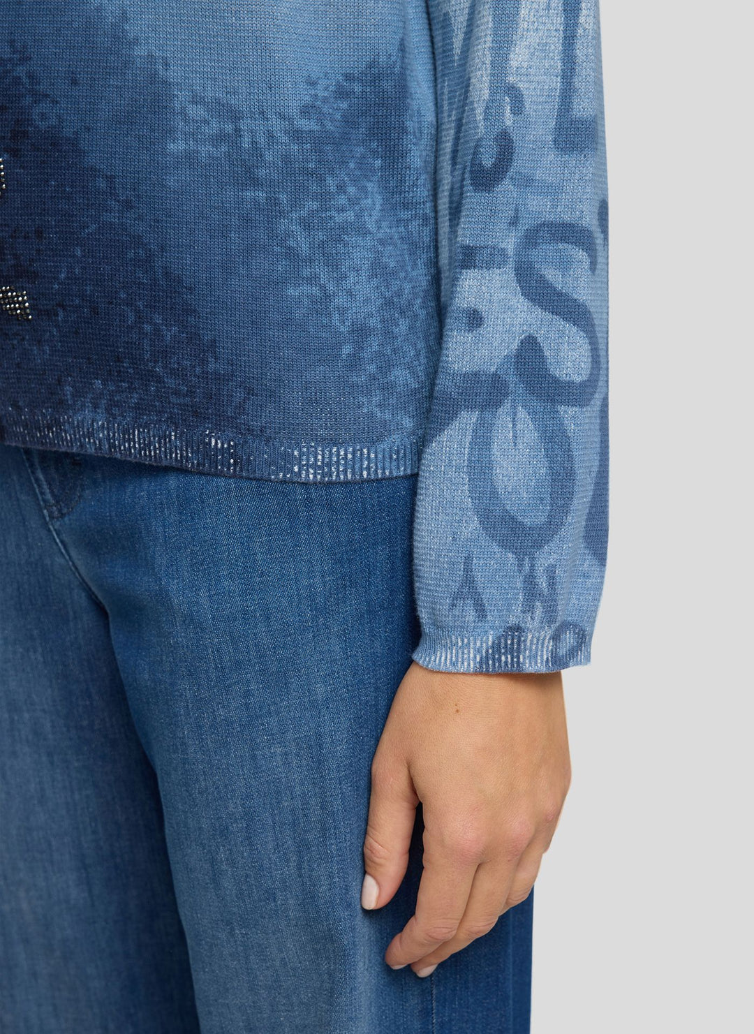 Rabe Navy Lettering Print Sweater